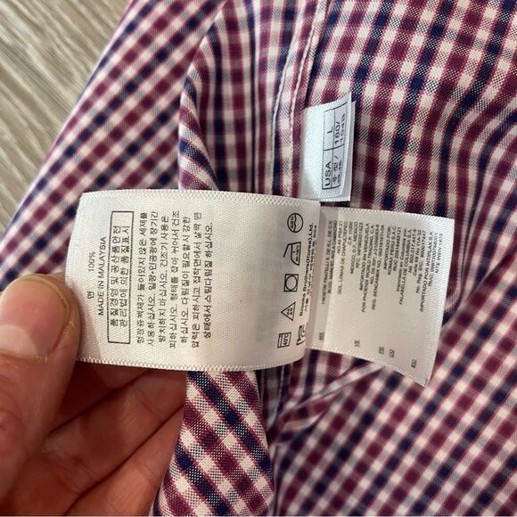 Brooks Brothers Original Polo Shirt Red White Plaid Cotton Shirt 17 - 35 - Picture 4 of 9